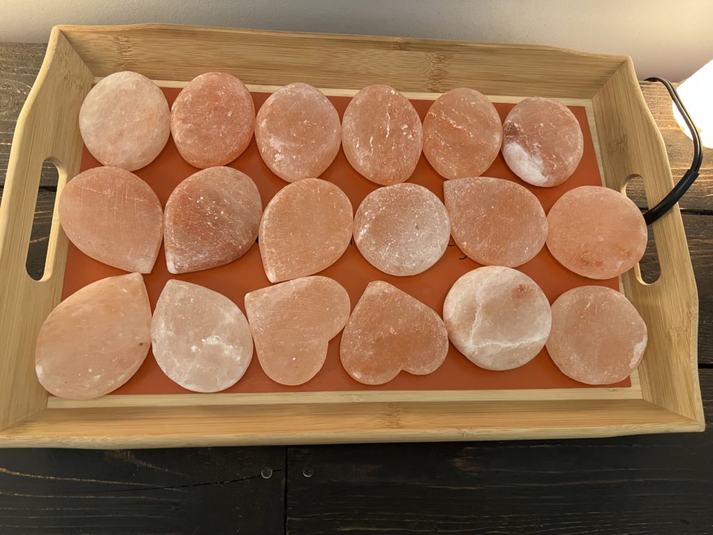 Pink stones used for Hot Stone Massage