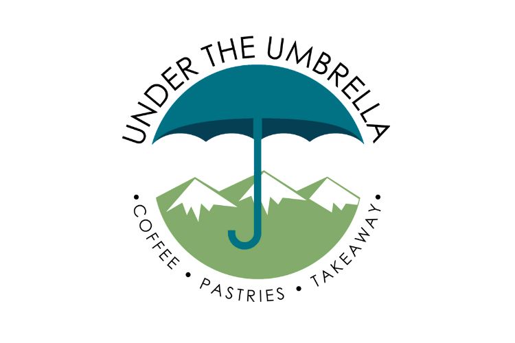 under umbrella